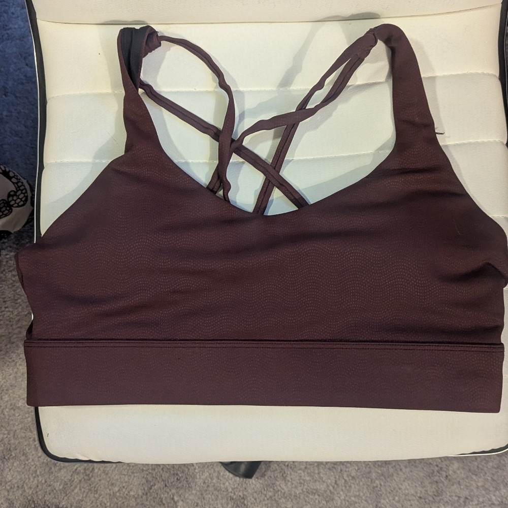 Women's Zyia Cross-Back Sports Bra- Maroon